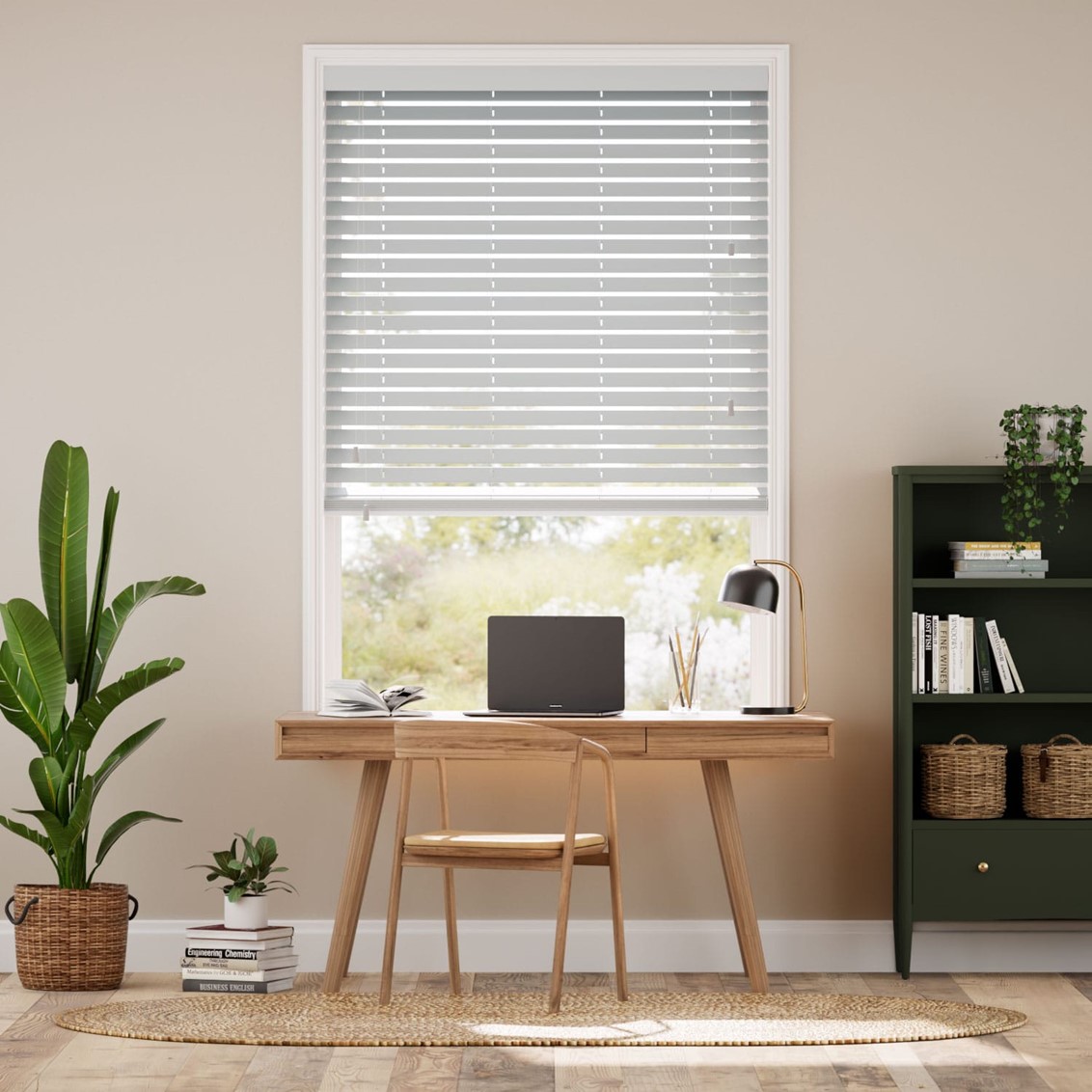 Pearl Grey Wooden Blind - 50mm Slat