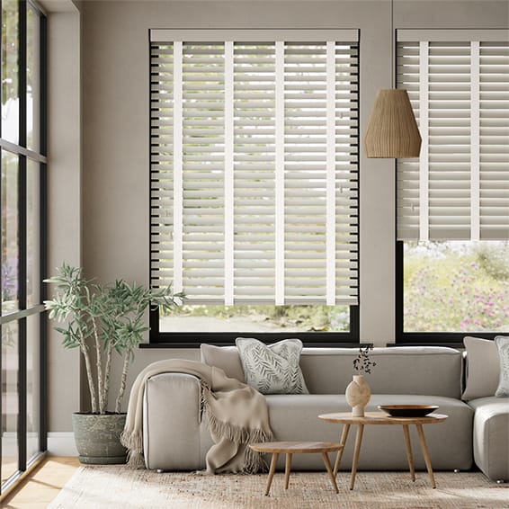 Pebble Beach and Cloud Wooden Blind - 50mm Slat