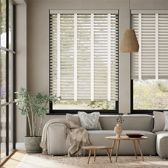 Pebble Beach & Cloud Wooden Blind - 50mm Slat