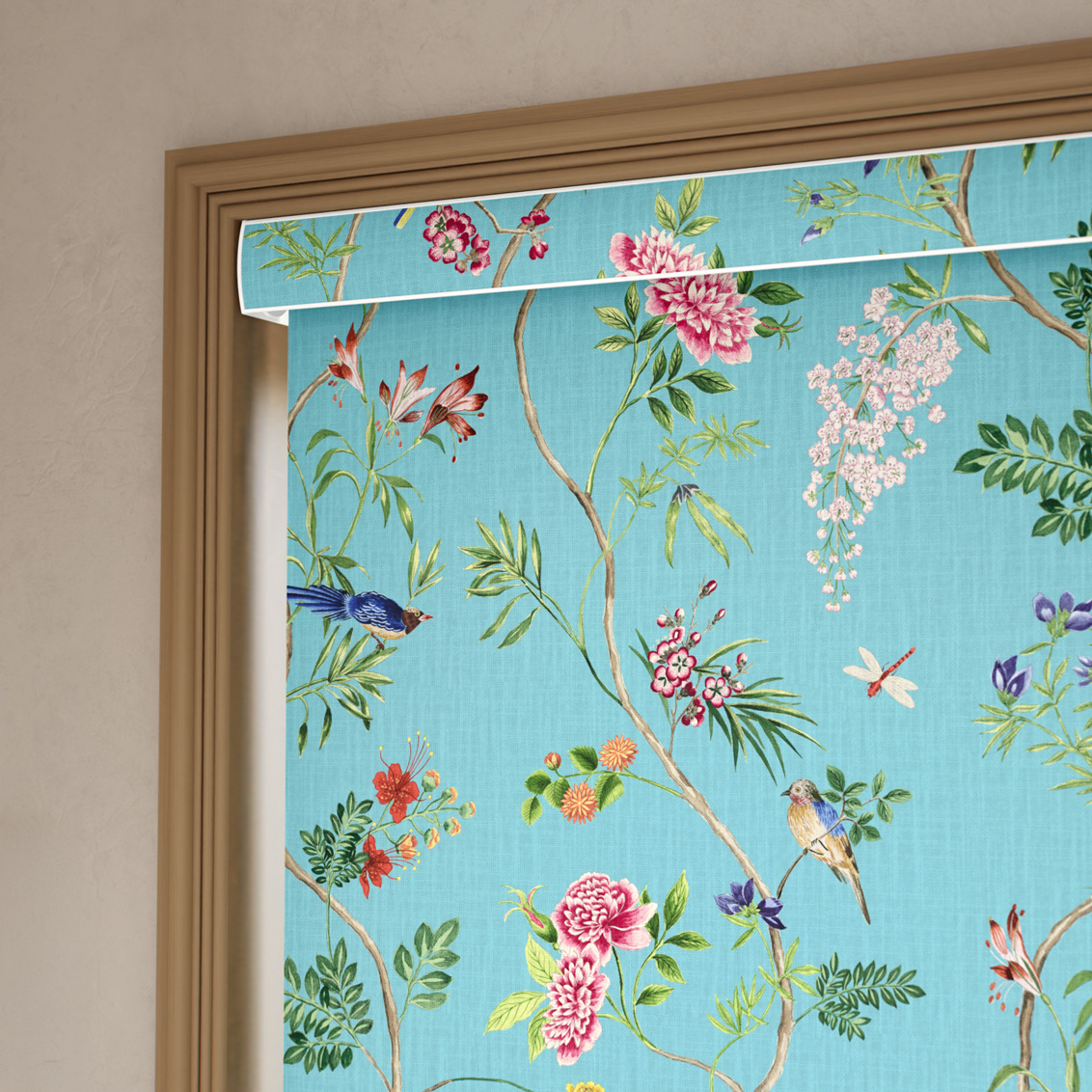 Peonybloom Aqua Roller Blind