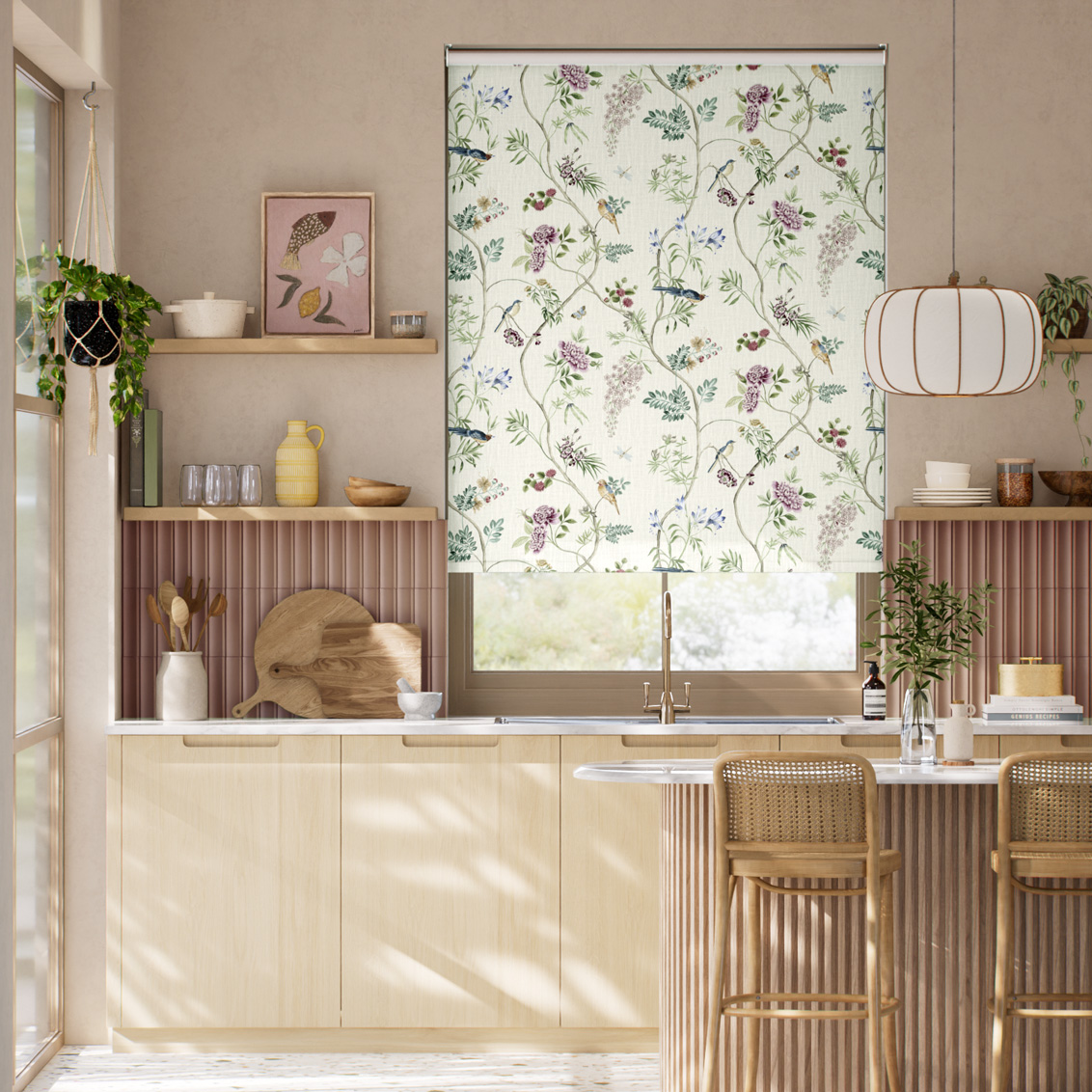 Peonybloom Plum Roller Blind
