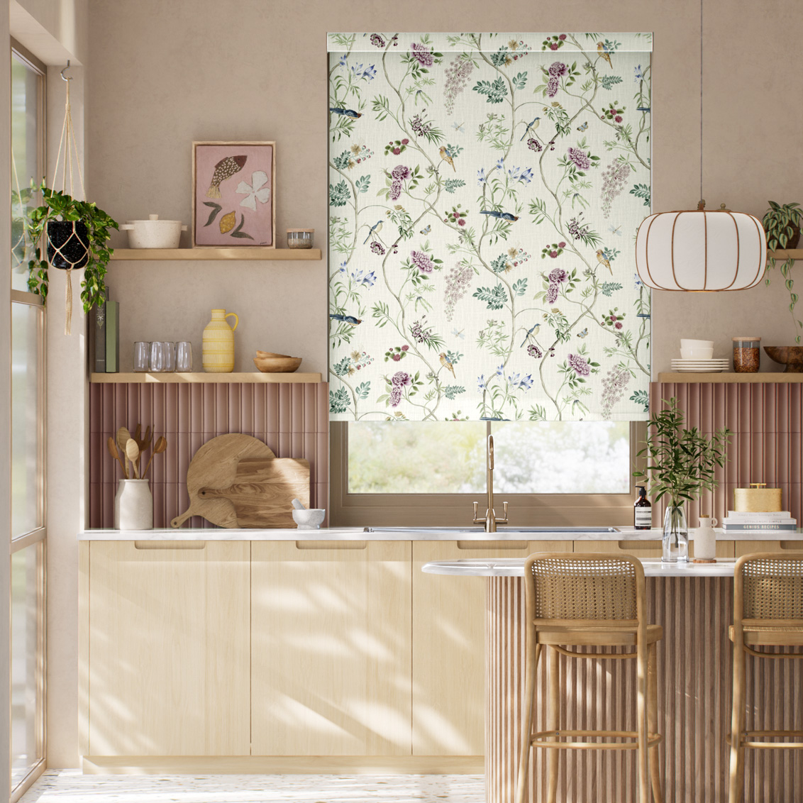 Peonybloom Plum Roller Blind