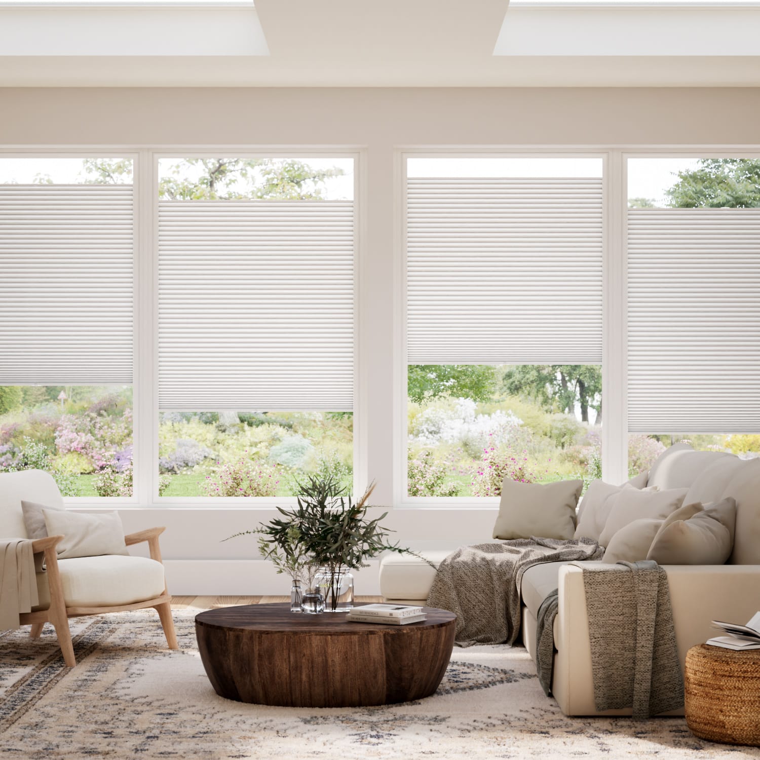 PerfectFIT DuoShade Cloud White Thermal Conservatory Blind