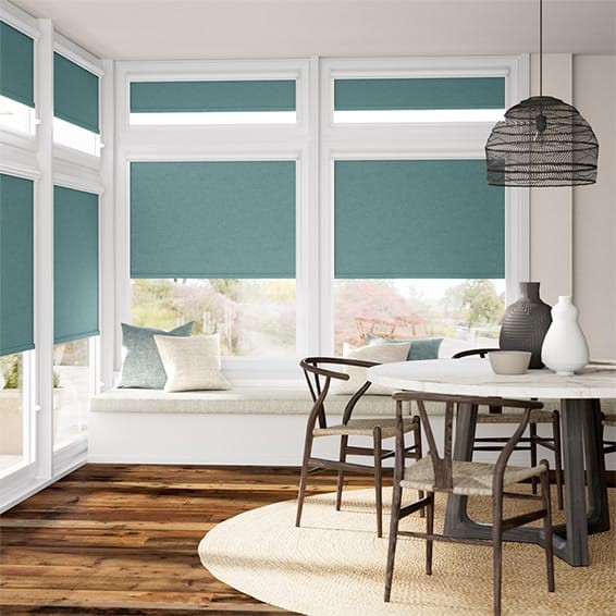 PerfectFIT Florence Blackout Dusky Teal Roller Blind