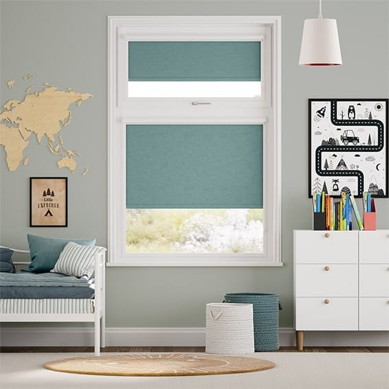 PerfectFIT Florence Blackout Dusky Teal Roller Blind