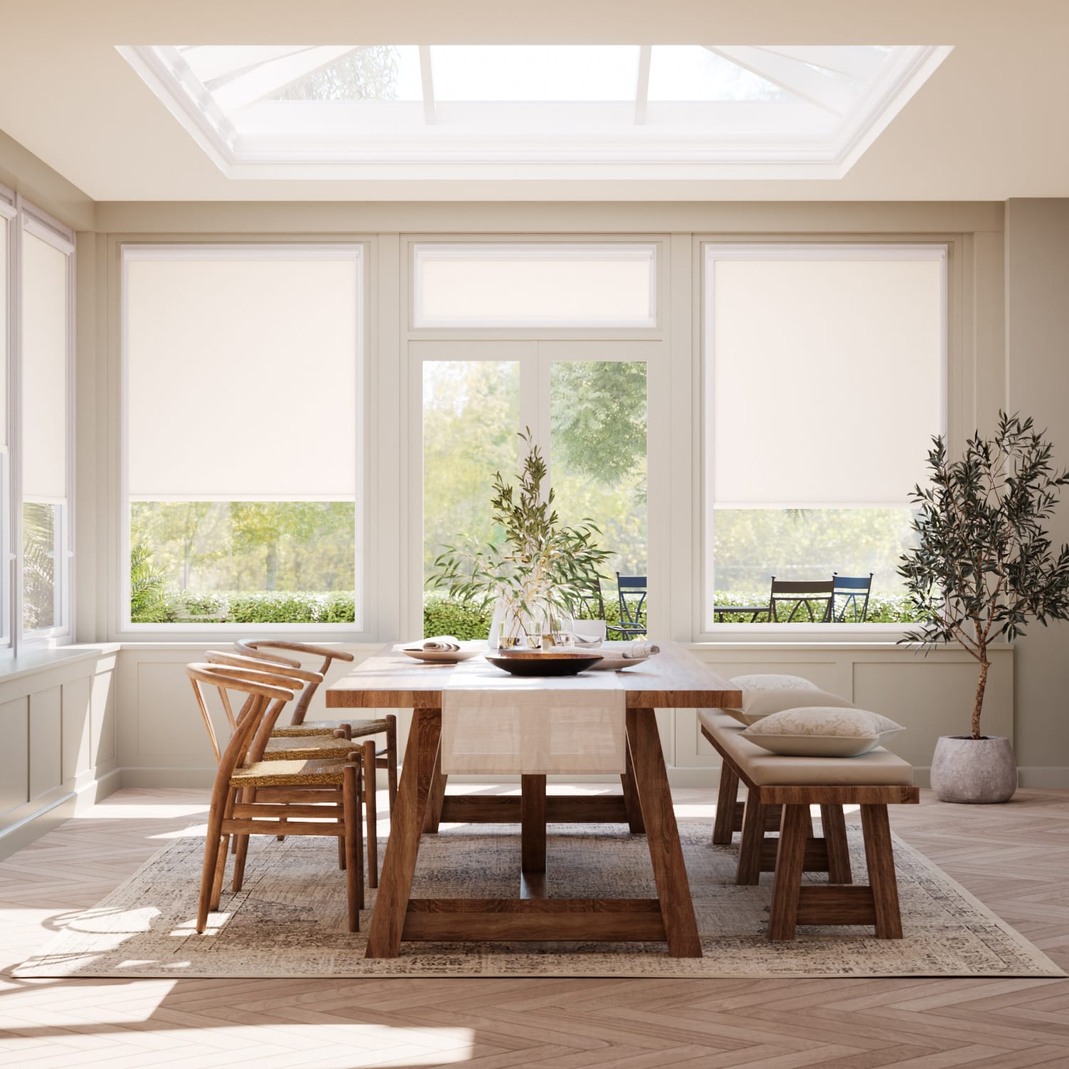 PerfectFIT Sorrento Blackout Seashell White Conservatory Roller Blind