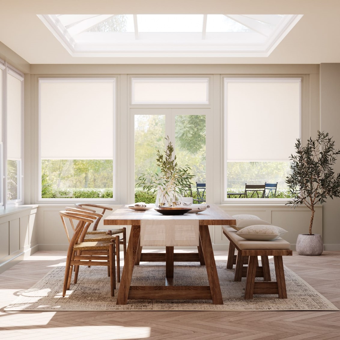 PerfectFIT Sorrento Blackout Seashell White Conservatory  Conservatory Roller Blind