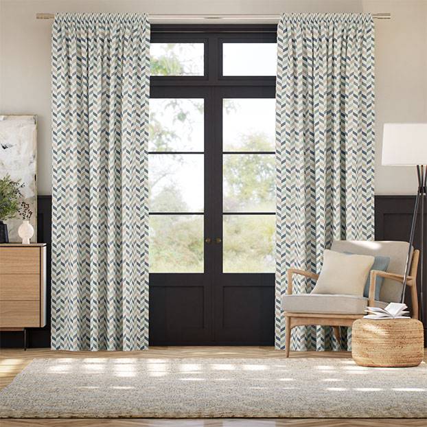 Phoenix Seafoam Natural Curtains thumbnail image