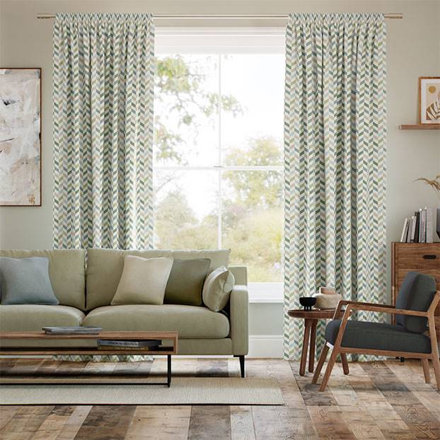 Phoenix Teal Green Curtains thumbnail image