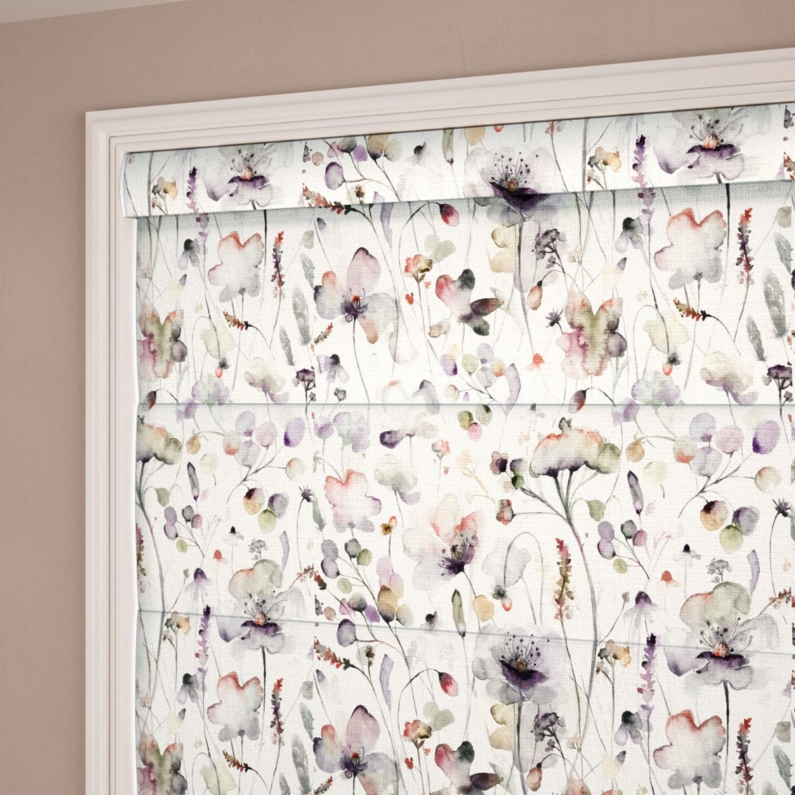 Pimelea Boysenberry Cream Roman Blind