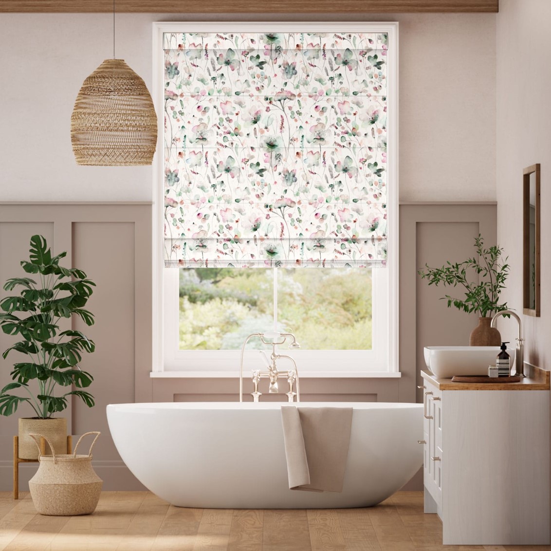 Pimelea Meadow Cream Roman Blind