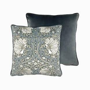 William Morris Pimpernel Velvet French Grey Cushion thumbnail image