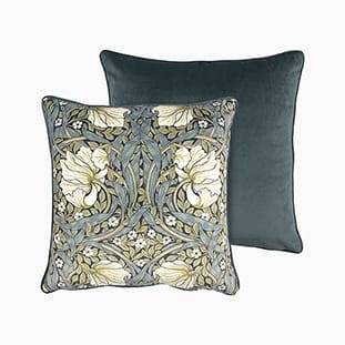 William Morris Pimpernel Velvet Sage Cushion thumbnail image