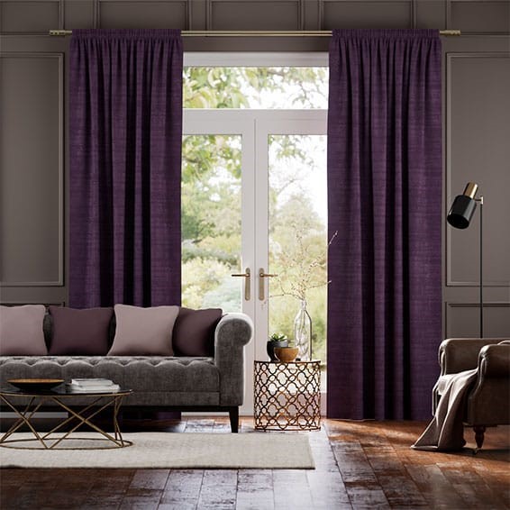 Plush Chenille Amethyst  Curtains