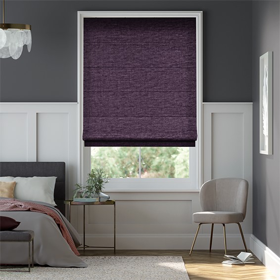 Plush Chenille Amethyst  Roman Blind