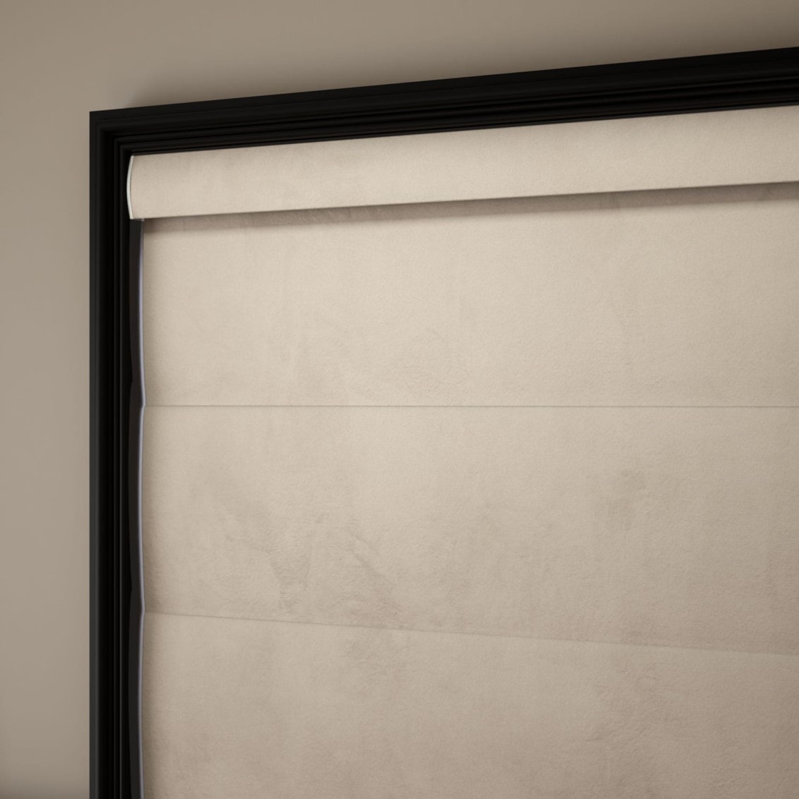 Plush Velvet Almond Roman Blind