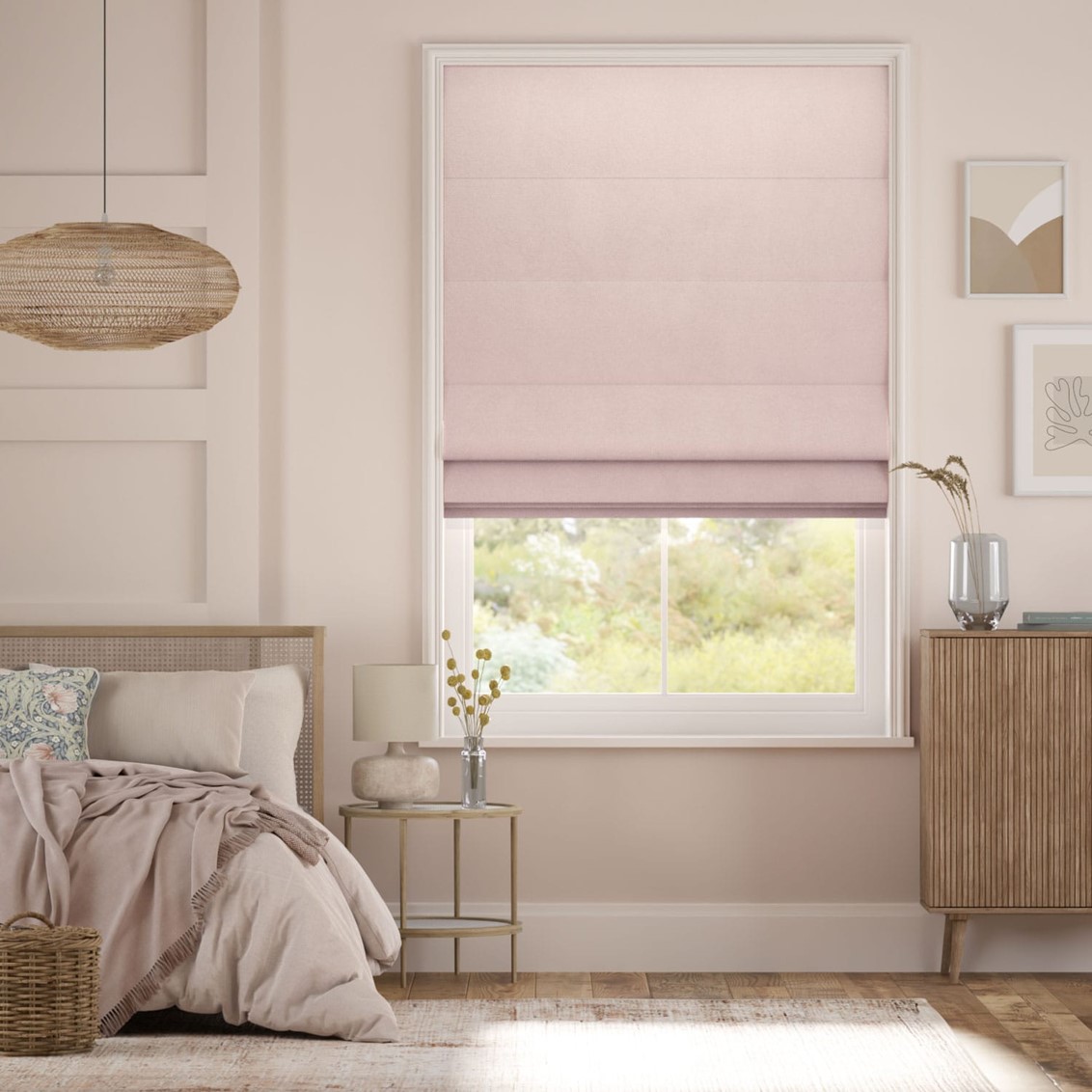 Plush Velvet Blush Roman Blind