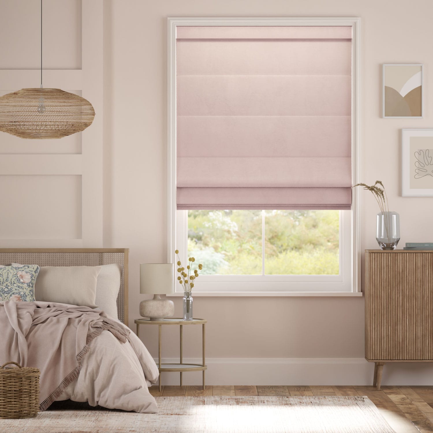 Plush Velvet Blush Roman Blind