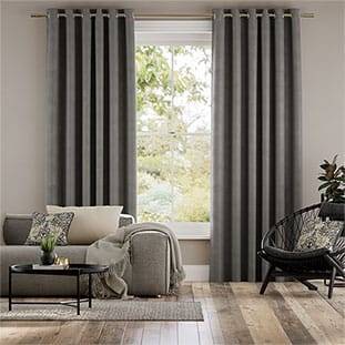 Plush Velvet French Grey Curtains thumbnail image