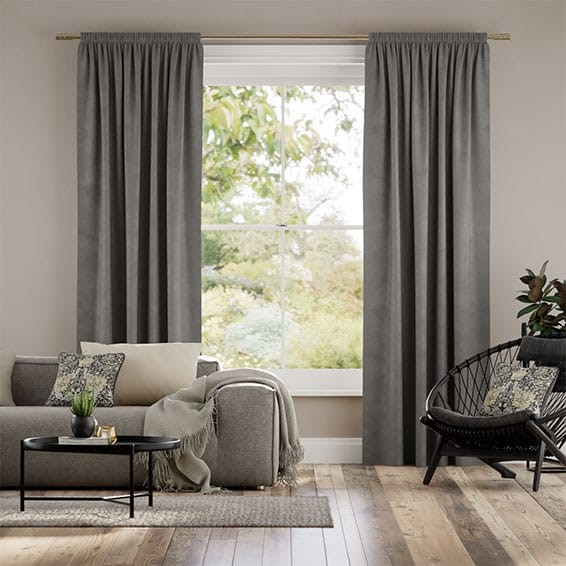 Plush Velvet French Grey Curtains