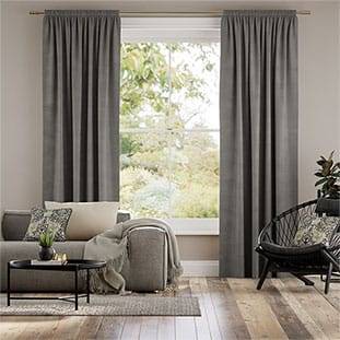 Plush Velvet French Grey Curtains thumbnail image