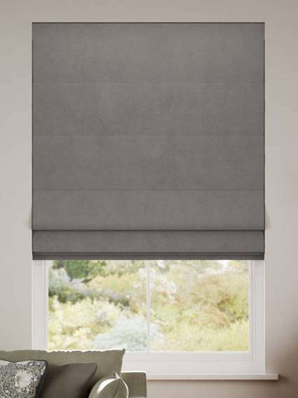 Plush Velvet French Grey Roman Blind thumbnail image