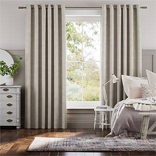 Plush Velvet Pearl Grey Curtains thumbnail image