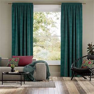 Plush Velvet Teal Curtains thumbnail image