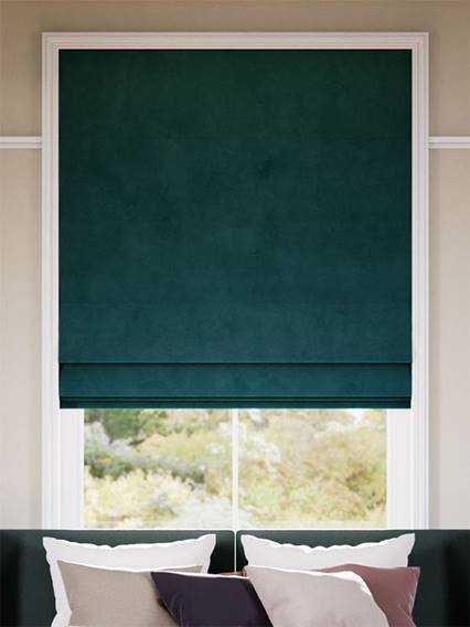 Plush Velvet Teal Roman Blind thumbnail image