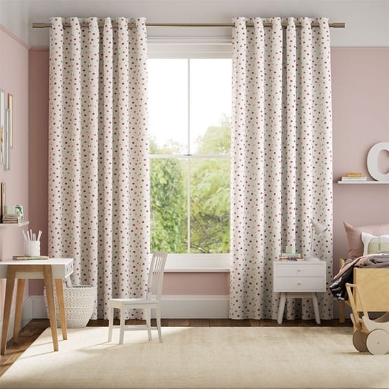 Polka Dot Pink Curtains