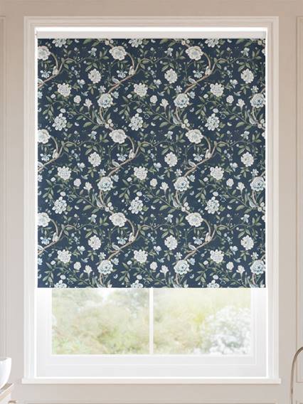 Porcelain Garden Rich Cerulean Roller Blind thumbnail image