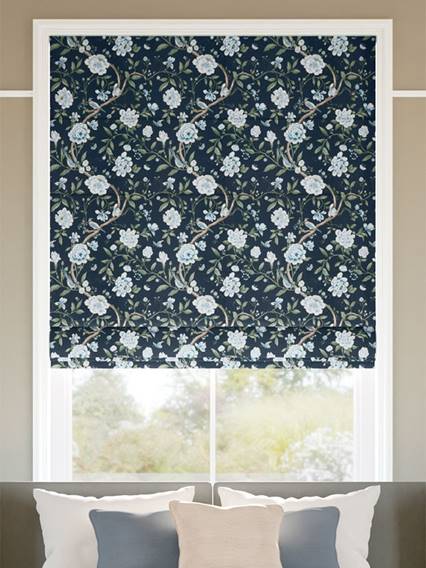 Porcelain Garden Rich Cerulean Roman Blind thumbnail image