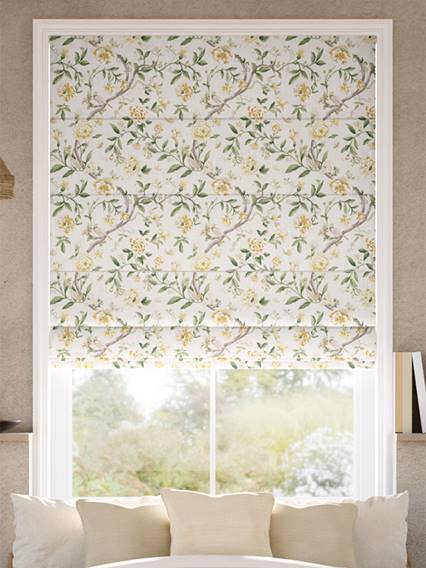 Porcelain Garden Warm Yellow Roman Blind thumbnail image