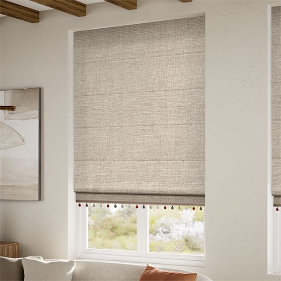 Pure Linen & Cayenne Roman Blind