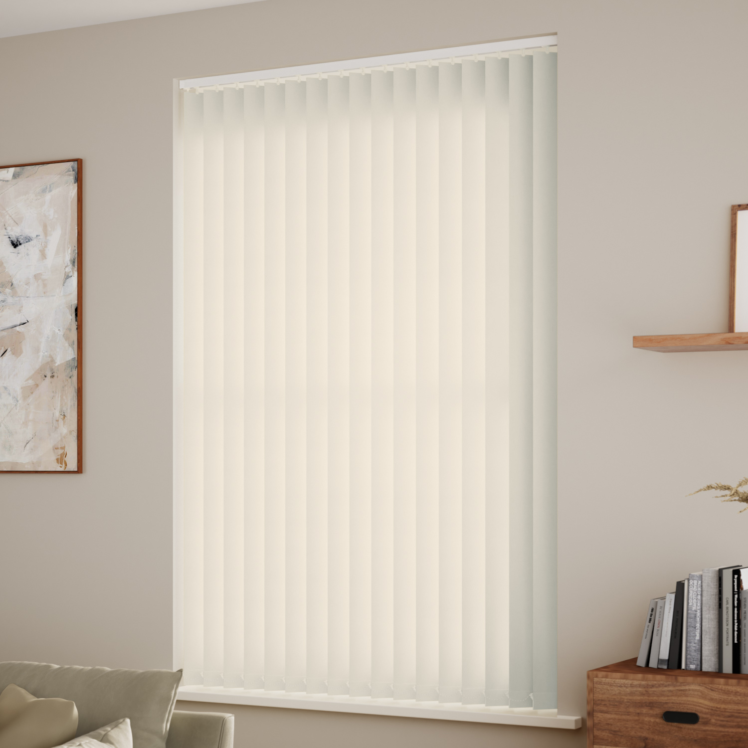 Vintage White PVC Blackout Vertical Blind