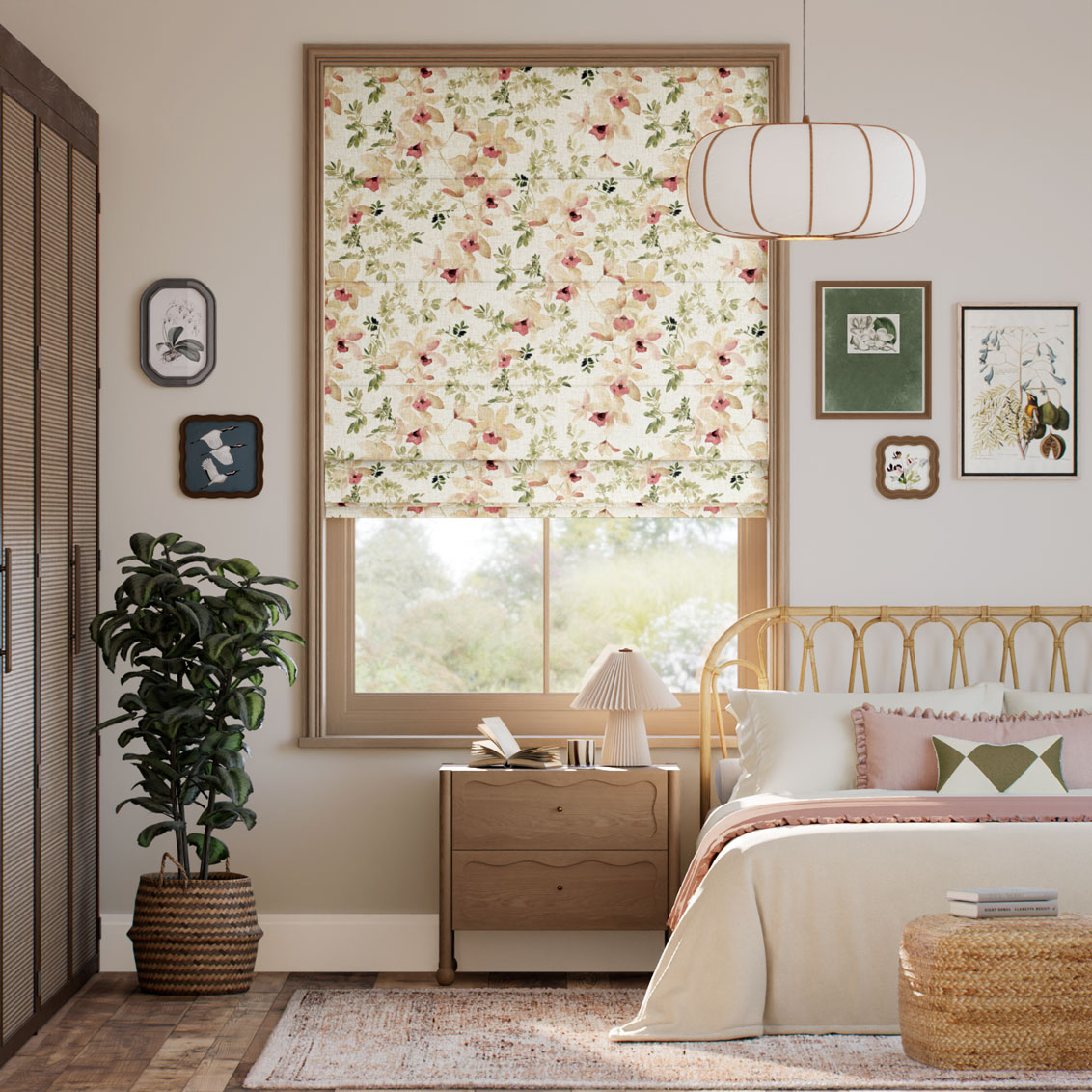 Queen Orchid Raspberry Roman Blind