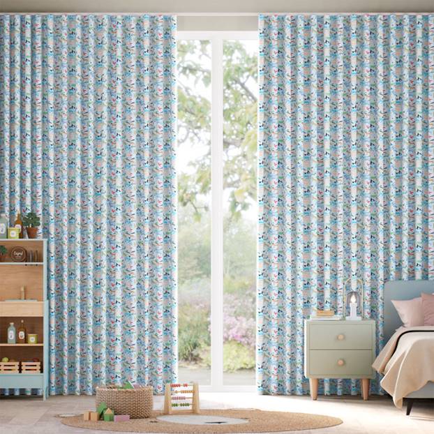 Quey Two Cornflower Curtains thumbnail image