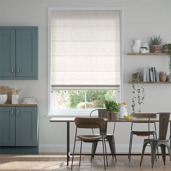 Quintessence Linen & Spring Trimmed Roman Blind