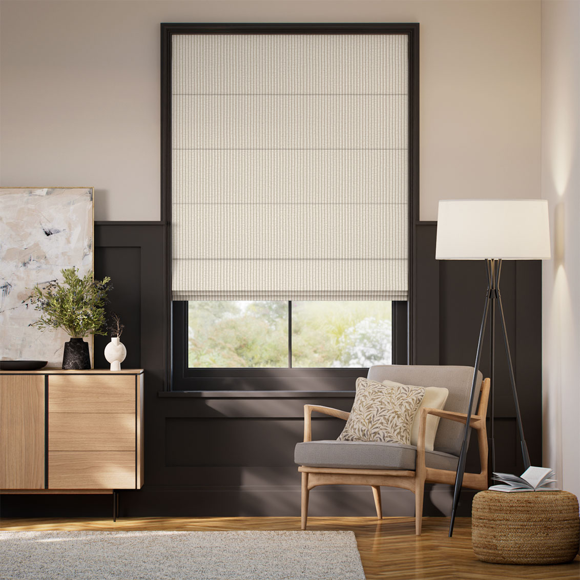 Radley Stripe Taupe Roman Blind