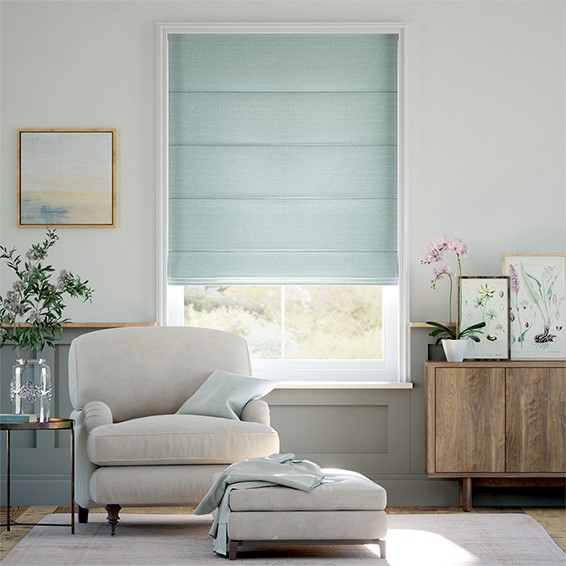 Real Silk Allora Aquamarine Roman Blind