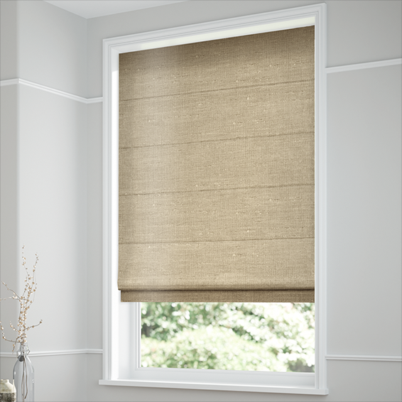 Real Silk Pale Gold Roman Blind