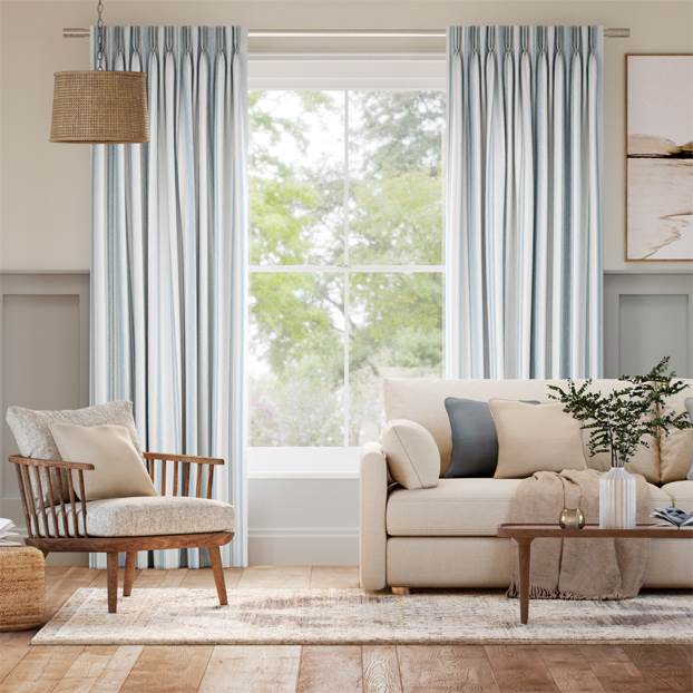 Regatta Stripe Blue Curtains thumbnail image