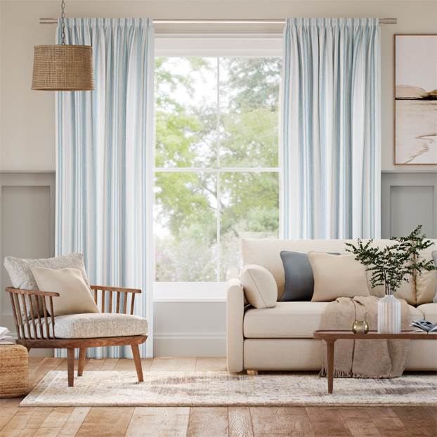 Regatta Stripe Blue Curtains thumbnail image