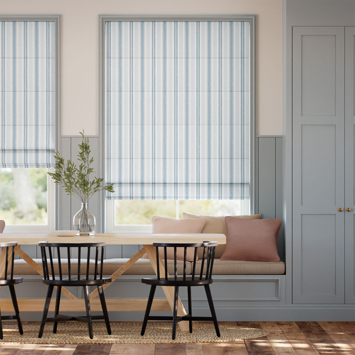 Regatta Stripe Blue Roman Blind