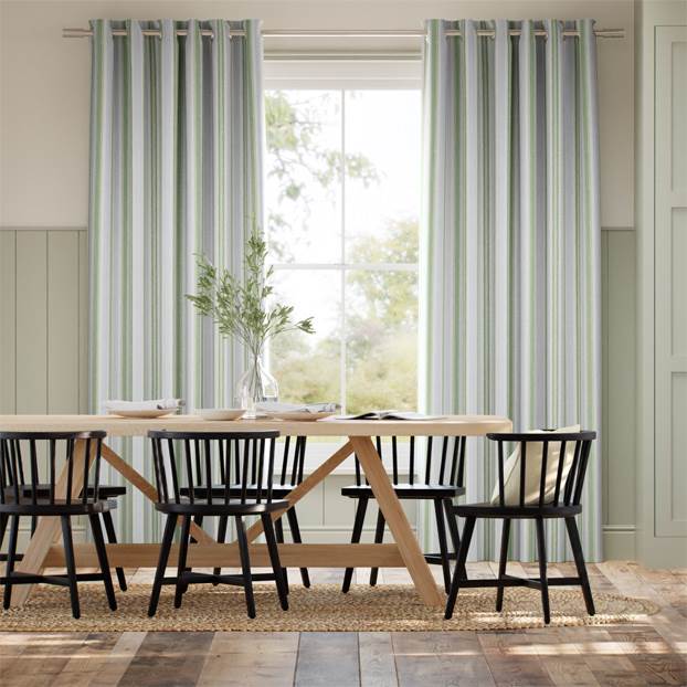Regatta Stripe Blue & Green Curtains thumbnail image