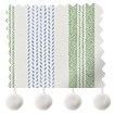 Regatta Stripe Pom-Pom Blue & Green Roman Blind sample image