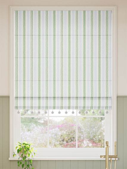 Regatta Stripe Pom-Pom Blue & Green Roman Blind thumbnail image