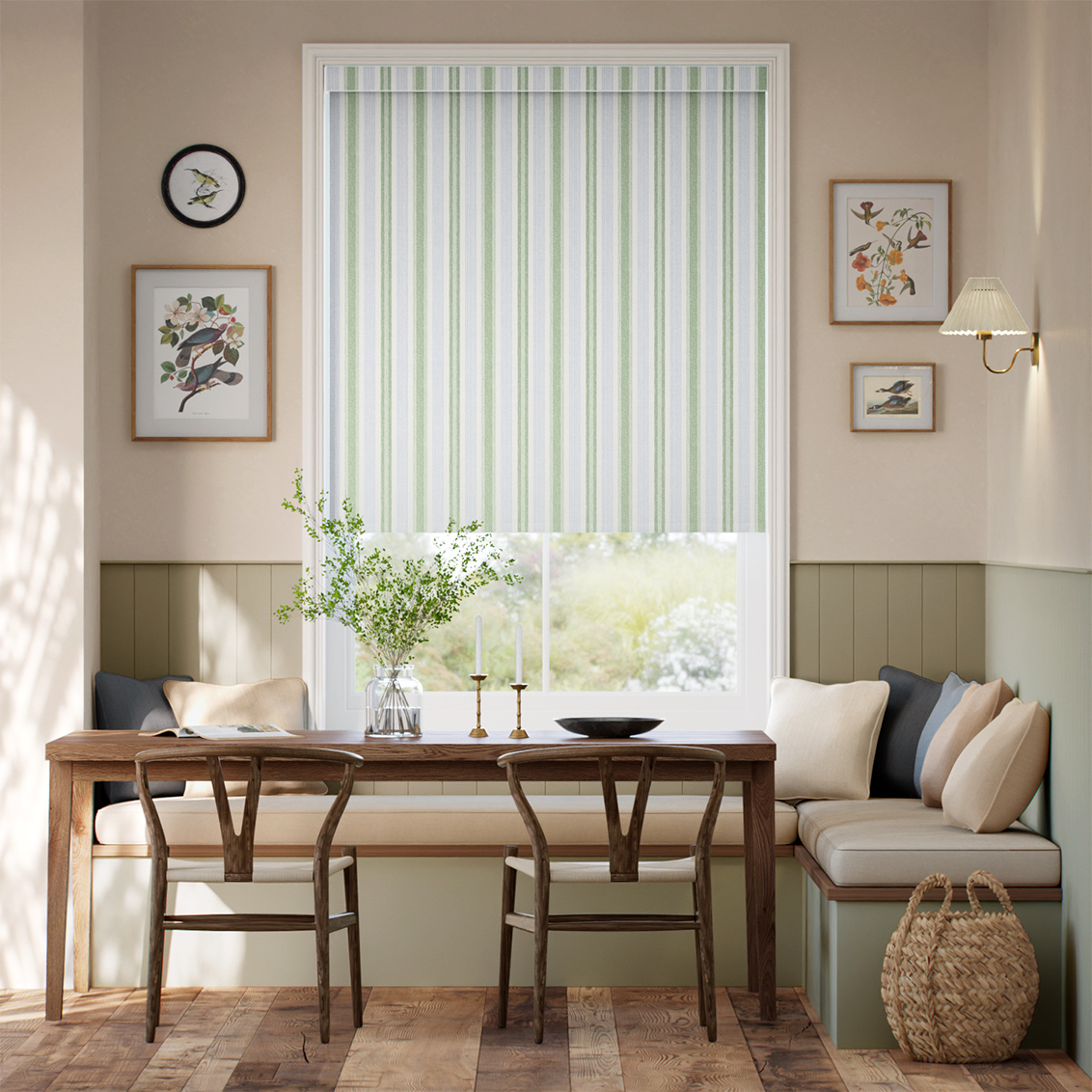 Regatta Stripe Blue & Green Roller Blind