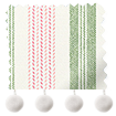 Regatta Stripe Pom-Pom Green & Blush Roman Blind sample image