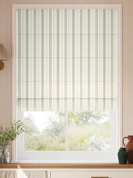 Regatta Stripe Green & Blush Roman Blind thumbnail image